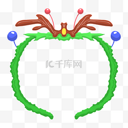 圣诞节边框圆形图片_绿色圆形边框