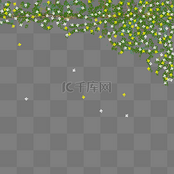 绿色树藤素材图片_夏天盛开的绿色花藤手绘
