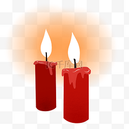 矢量园丁图片_燃烧的红色蜡烛