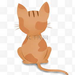 猫咪背影手绘插画