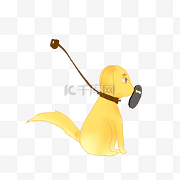 黄色的宠物小狗插画