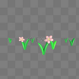 海报绿植图片_C4D立体花草植物装饰