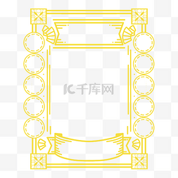 黄色线框图片_中国风手绘复古简约线框