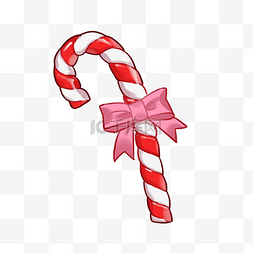手绘拐杖糖图片_圣诞节插画红白配色拐杖糖PNG