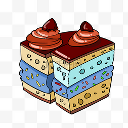 三层甜品蛋糕插画