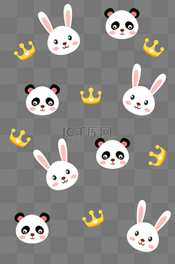 熊猫形状笔袋图片_熊猫头和小兔子头底纹