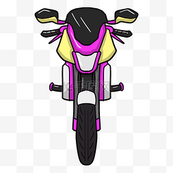 紫色炫酷两轮摩托车卡通插画