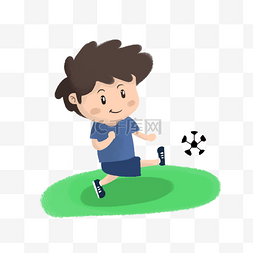 踢足球的小男孩卡通