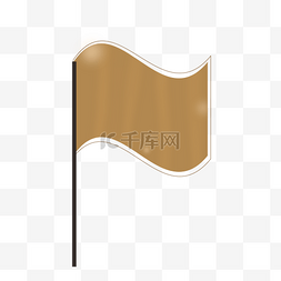 中国古代旗帜图片_卡通矢量咖啡色飘逸旗帜