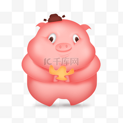 猪图片_春节元旦粉色立体圆滚滚猪免扣png