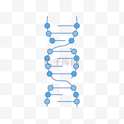 dna双螺旋图标图片_蓝色DNA双螺旋图形