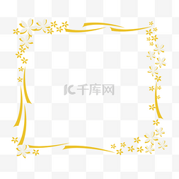 四边形底台图片_黄白色的花花边框