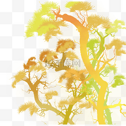 可自行组合图片_彩色唯美松树