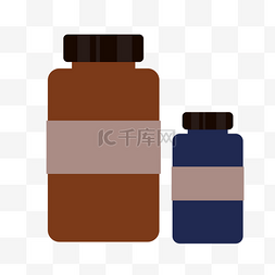 棕色简单图片_化学药品矢量装饰