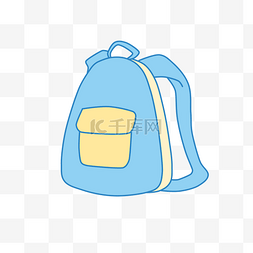 上学的图片_手绘开学季蓝色书包