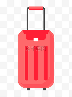 手绘红色行李箱图片_手绘红色拉杆旅行箱