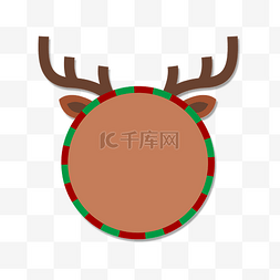 节日鹿图片_圣诞节节日卡通标签边框