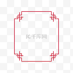 红色玉兔背景图片_中国传统风格红色边框