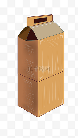 牛皮纸箱子图片_棕黄色手提纸箱子