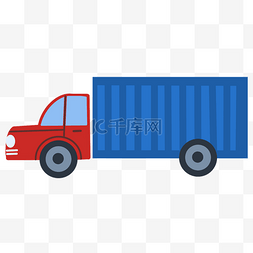 红色货箱图片_交通货运蓝色货箱车
