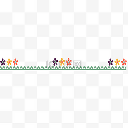 彩色花瓣栅栏分隔线元素