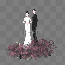 简约风婚礼图片_浪漫婚礼海报插画创意设计