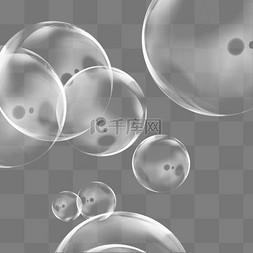 透明泡泡素材图片_梦幻闪亮的透明水泡泡免抠素材