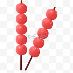 卡通北京美食红色冰糖葫芦串串