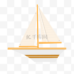 白色的帆船图片_白色的帆船手绘插画