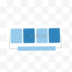 分别卡通图片_蓝色渐变长方形分类图标