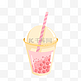 饮品草莓奶茶插画