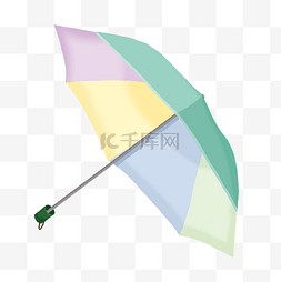 卡通绿色五彩雨伞