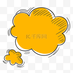 气泡框手绘图片_黄色系明亮涂鸦漫画风格对话气泡