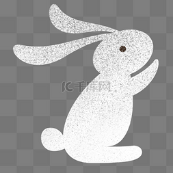 卡通白色兔子免扣图