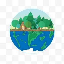 保护地球森林主题插画