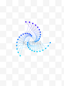 简约设计蓝色图片_科技分子螺旋装饰素材设计