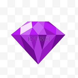 钻石背景蓝紫色图片_倒三角宝石钻石插画