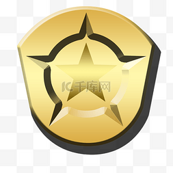 黄色金属质感徽章