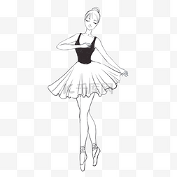 手绘舞蹈海报图片_优雅的手绘少儿芭蕾舞者插画免抠