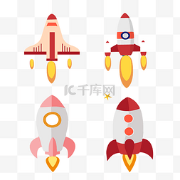 宇宙火箭图片_世界航天日宇宙飞船火箭矢量图案