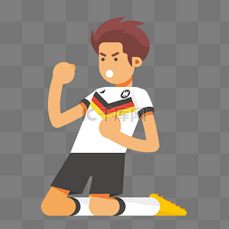 德国直邮图片_卡通进球胜利欢呼的德国足球
