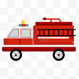 白色梯子图片_消防安全消防车手绘设计图