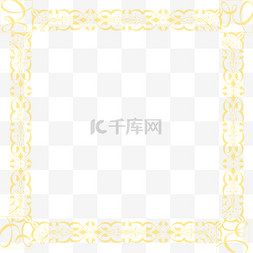 中国古风风花纹图片_黄色花纹花边边框装饰
