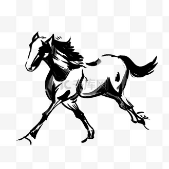 卡通手绘骏马插画