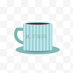  蓝白条纹咖啡杯