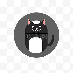 系列动漫图片_猫系列黑色领结猫