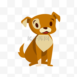棕色的小狗图片_卡通可爱的小狗矢量素材
