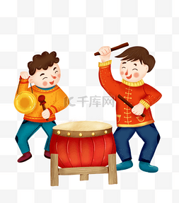 2019年新年快乐主题喜庆插画