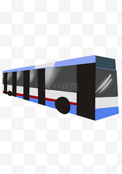 蓝色公交车