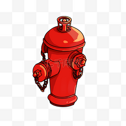 卡通手绘消防栓插画